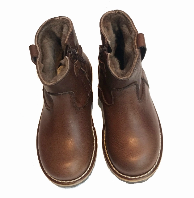 Marie Morenz 1045 Halbstiefel gefttert Lammfell Braun Stiefel Mit Band