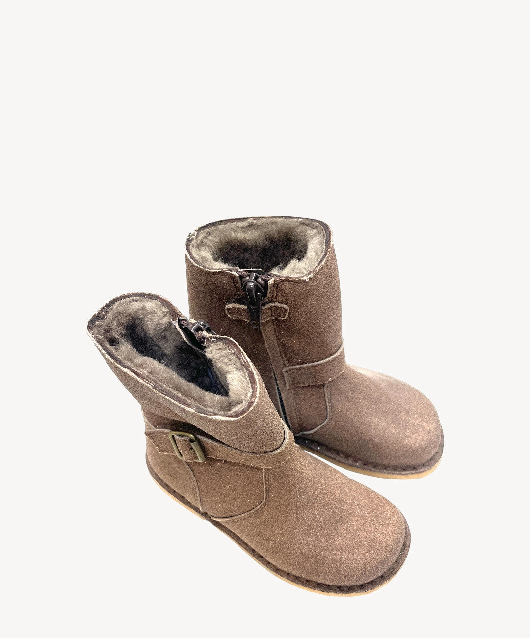 Marie Morenz 1410 Stiefel Lammfell gefttert Glitzer Kinder braun Leuchtende Winterstiefel