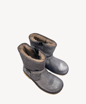 Marie Morenz 1410 Stiefel Lammfell gefttert Glitzer Kinder Winterstiefel Gr 11