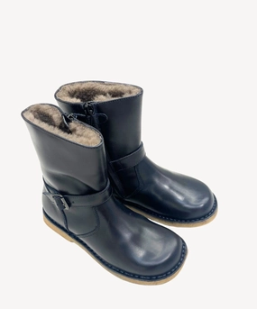 Affenzahn Stiefel Wolle Marie Morenz 1410 Stiefel Lammfell gefttert Marine Kinder