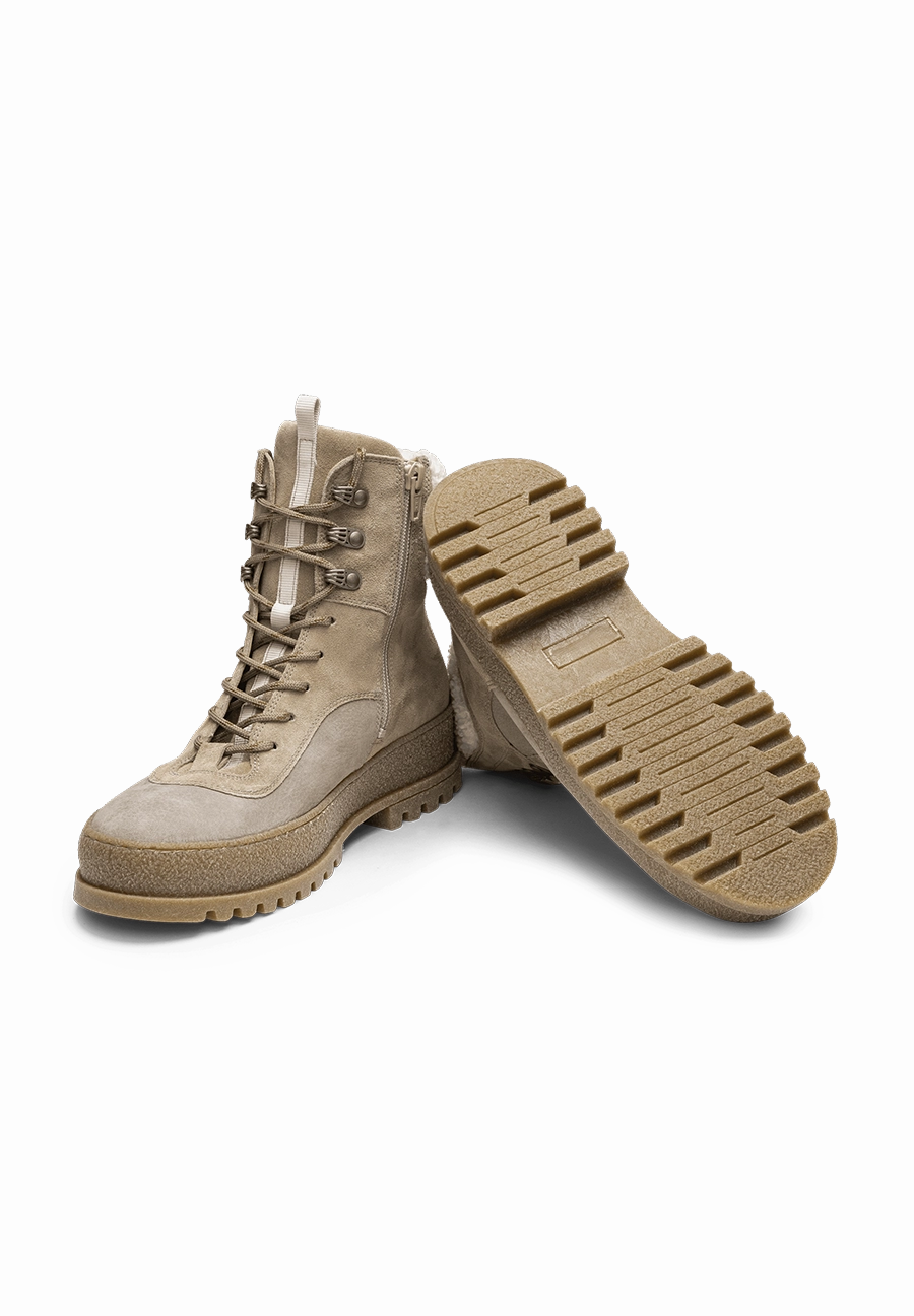 Ankle Boots Rockig markante Stiefelette Veloursleder