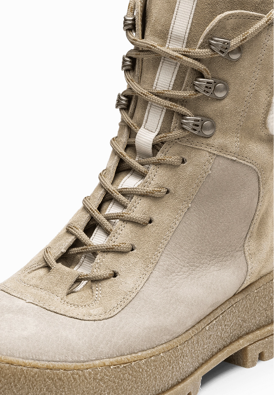 Ankle Boots Kombineren markante Stiefelette Veloursleder