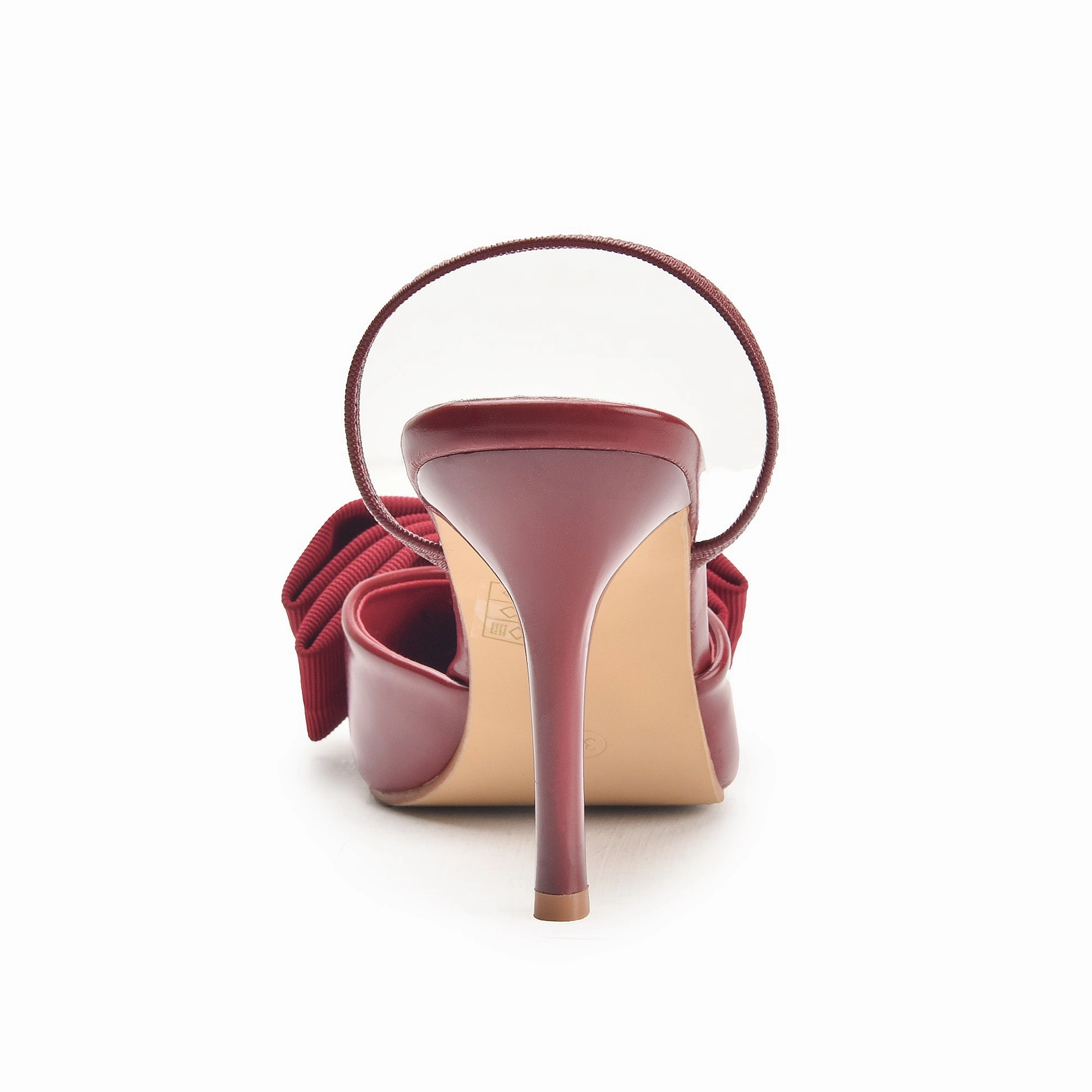 White Small High Heels Maroon High Heels with Bow Detail | 497N-M
