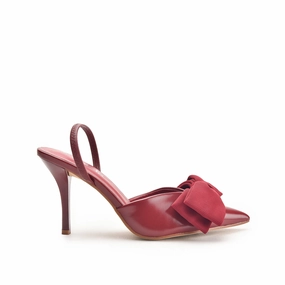 Leuchtende High Heels Maroon High Heels with Bow Detail | 497N-M