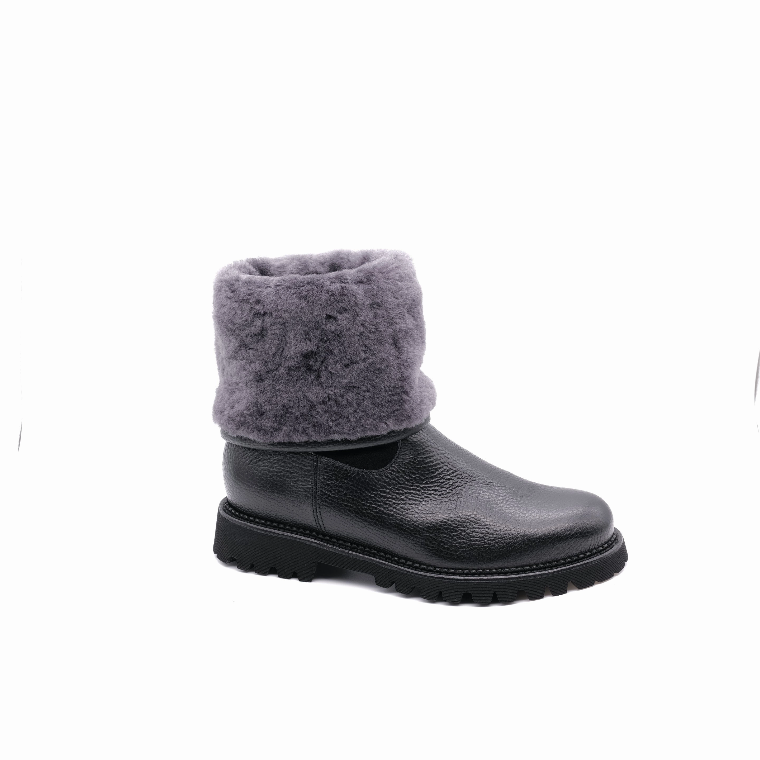 Marroni Boots Schwarz mit Wildlederschaft Stiefel Waden