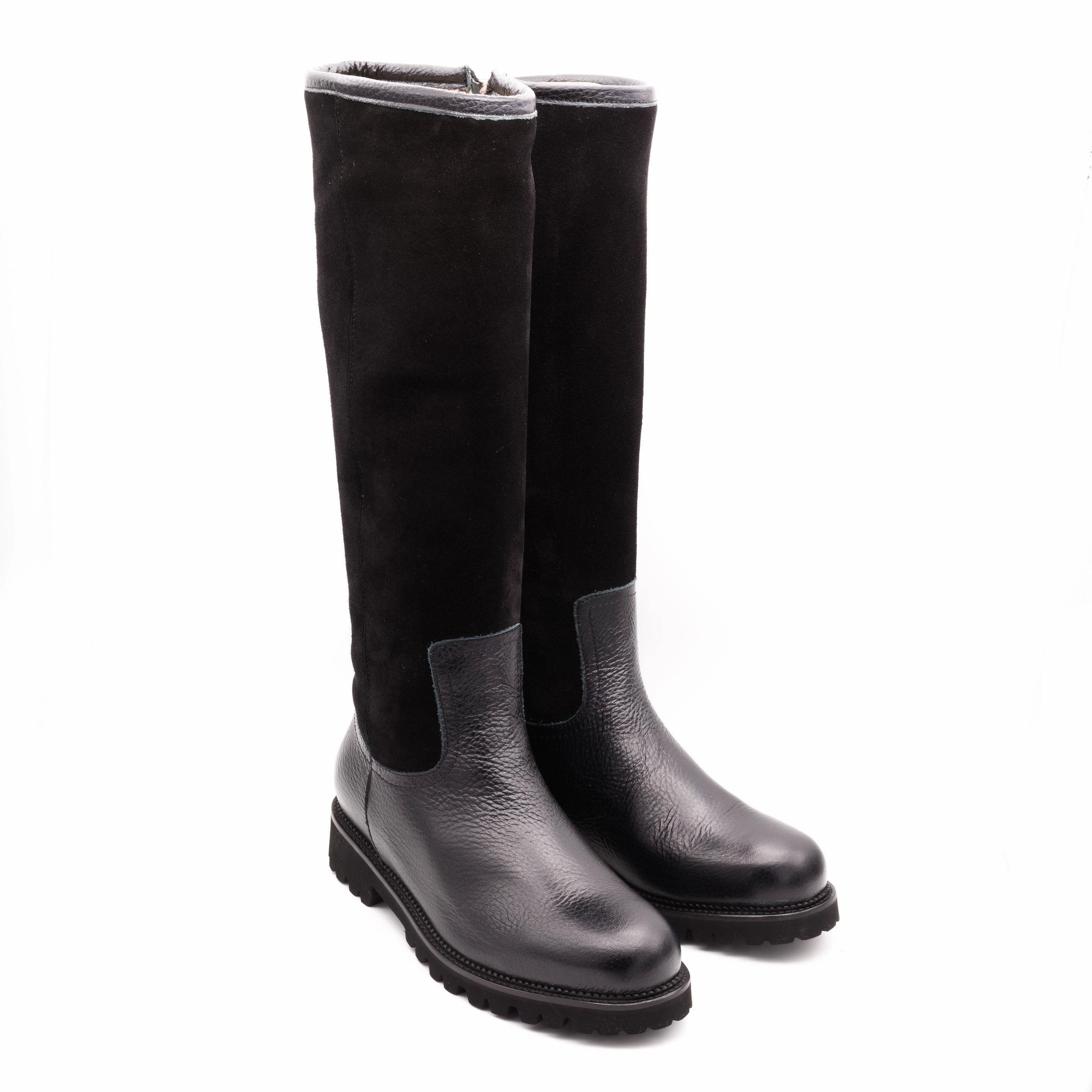 Loesdau Cavallo Stiefel Marroni Stiefel Schwarz hoch