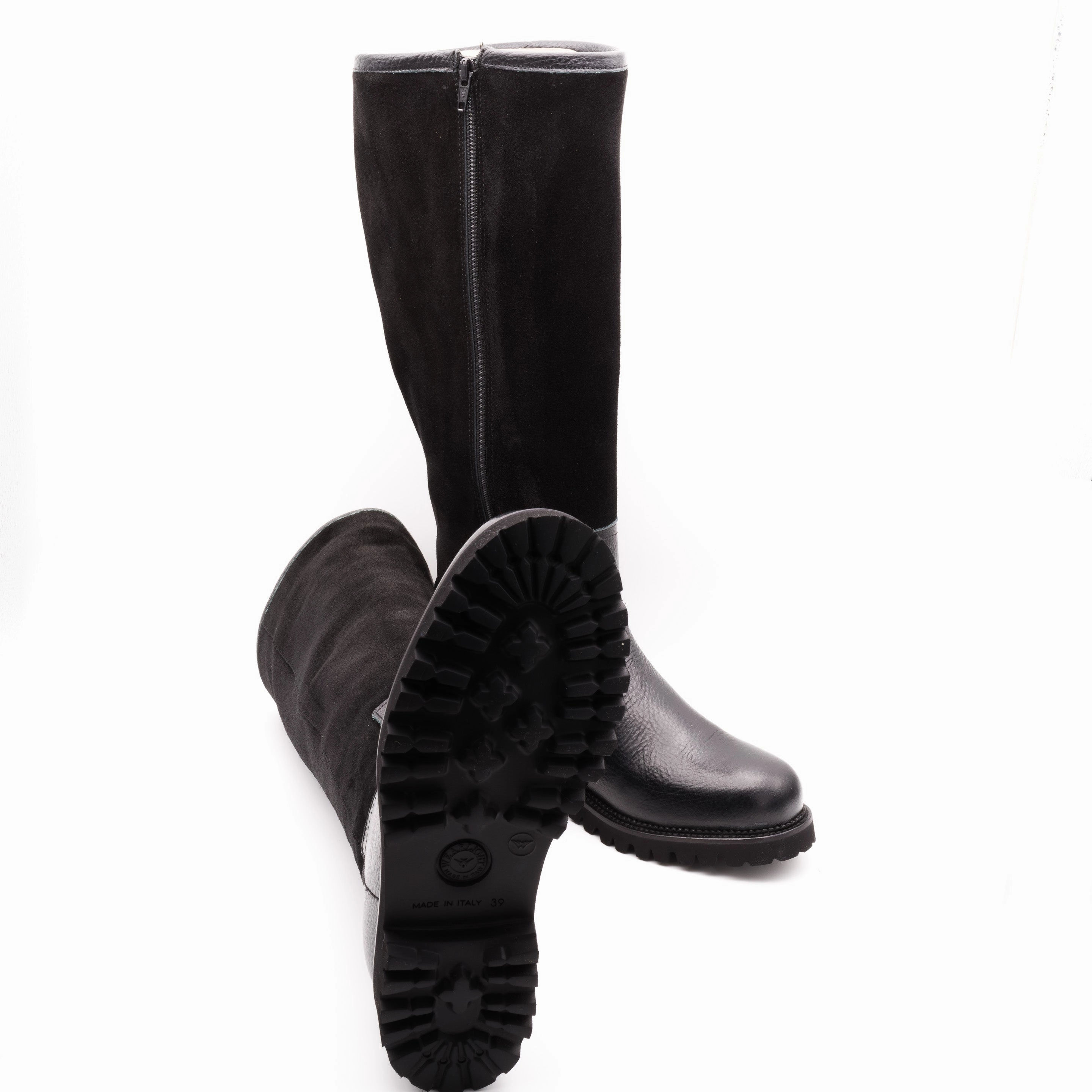 Marroni Stiefel Schwarz hoch Overknee Stiefel Mit Blockabsatz