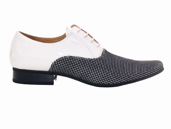 Laufschuhe Grösse Herren Business Designer Halbschuhe Anzug Schuhe Abendschuhe Lack Optik White # 157-81