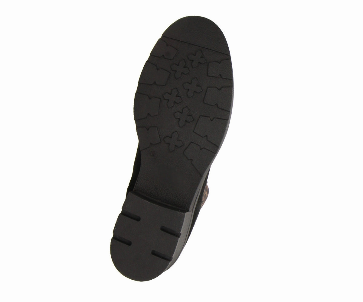 Mena in schwarz-leopard - Damen Stiefelette Grain Leather Chelsea Boots