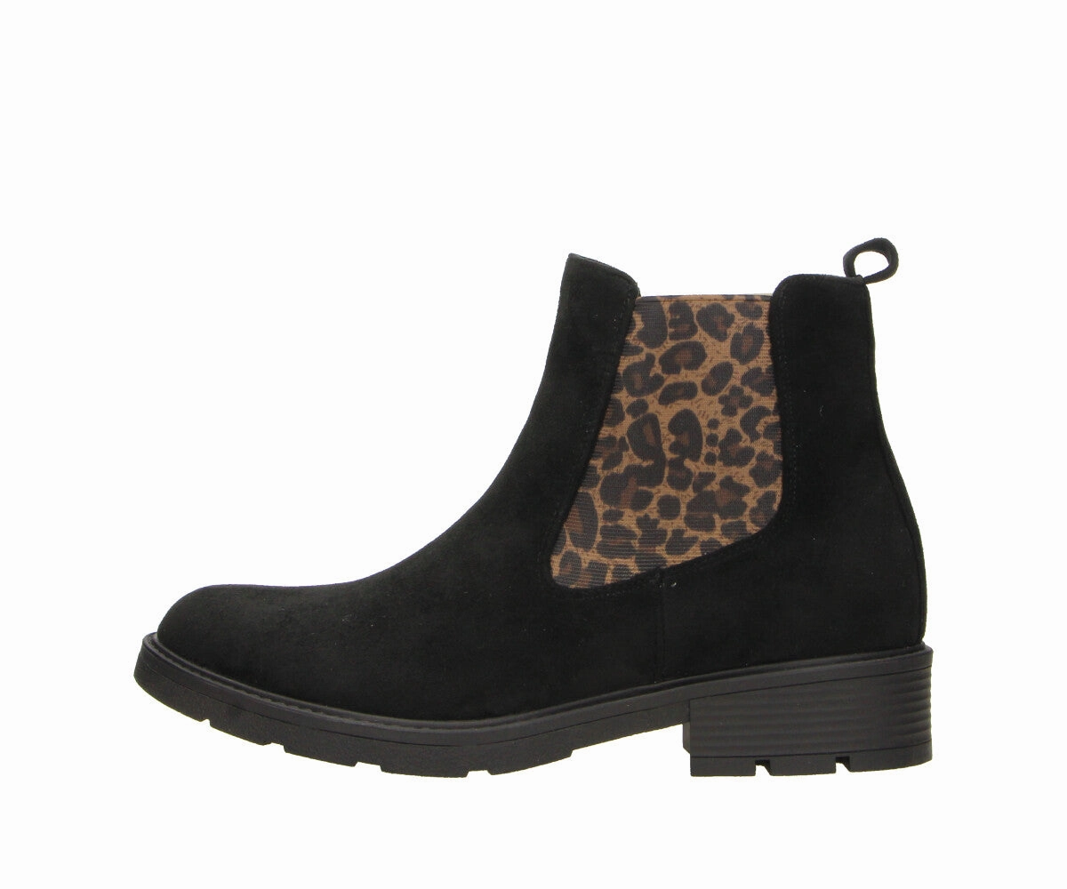 Chelsea Boots Sport Mena in schwarz-leopard - Damen Stiefelette