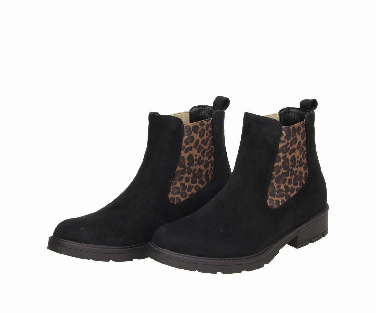 Staud Wally Leather Chelsea Boots Mena in schwarz-leopard - Damen Stiefelette