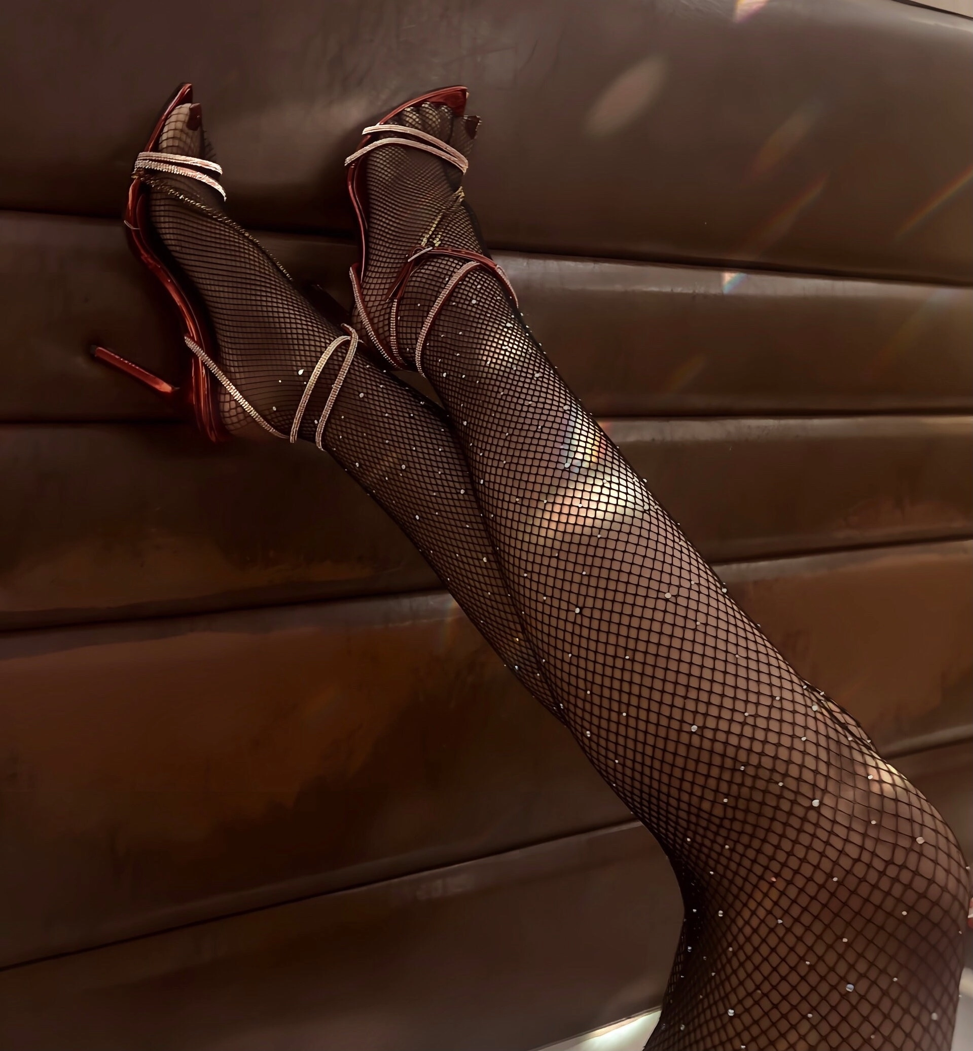 Metallic Strappy High-Heel High Heels Mit Schleifen