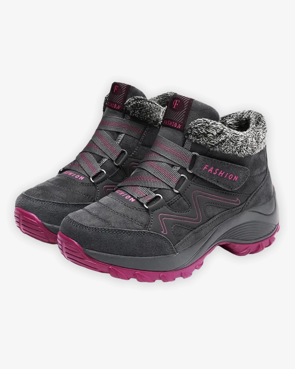 High Heels Block Mid-Cut Wanderschuhe mit ergonomischer Sohle und Warmfutter