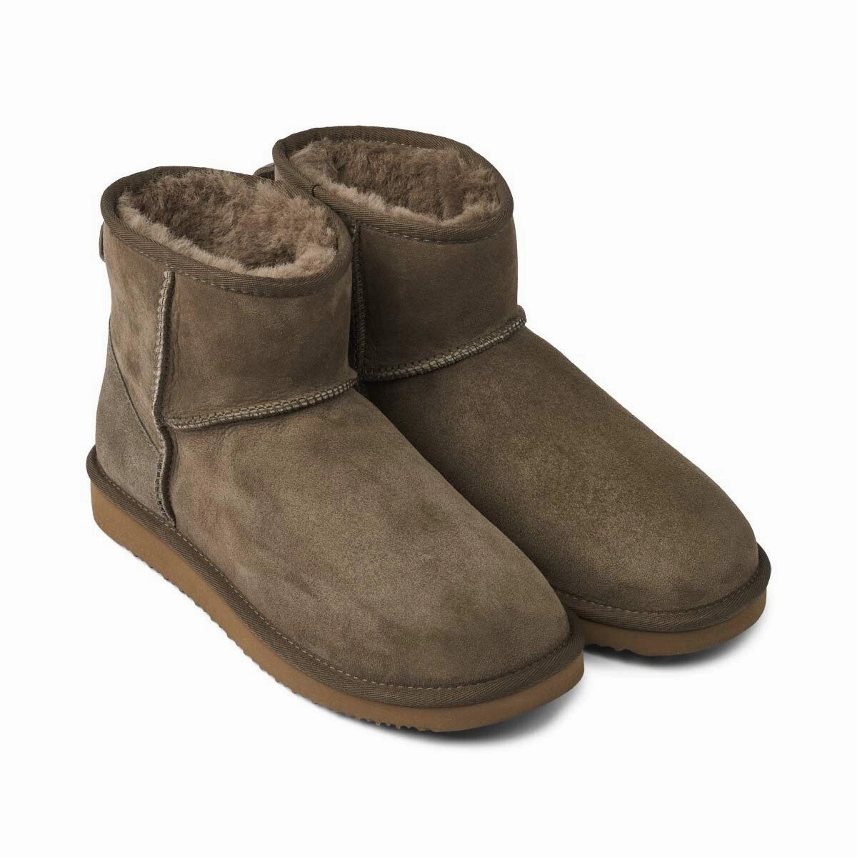 Mini Boot | Wildleder, Lammwolle Stiefel - Wildleder Flach