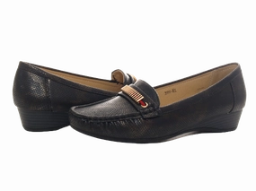 Damen Slipper Keilabsatz Ballerina Loafer Mokassins  Slip On Flats Freizeit Black #  399 Loafers Drivers