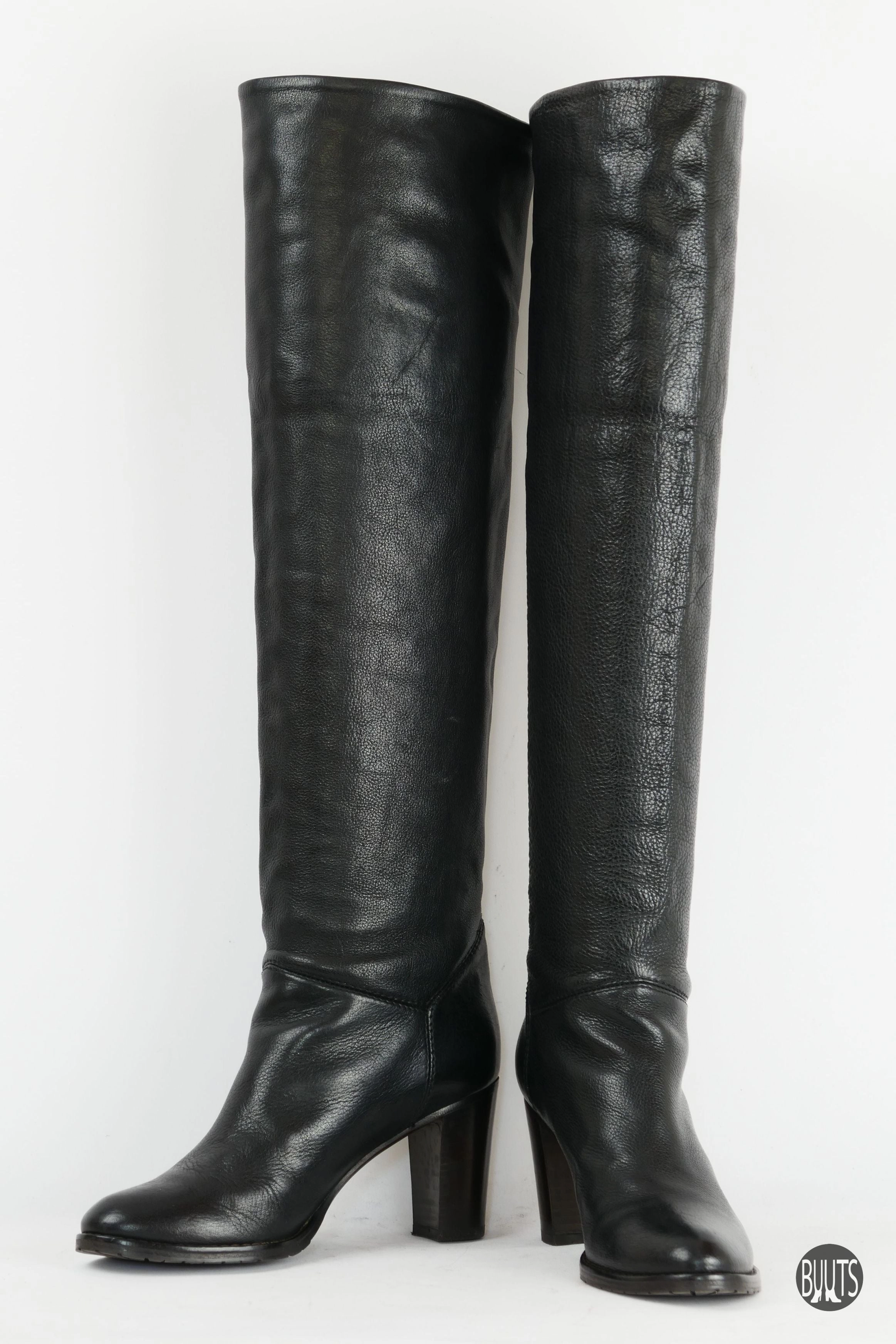 Hohe Stiefel Leder schwarz Nikolaustag Stiefel