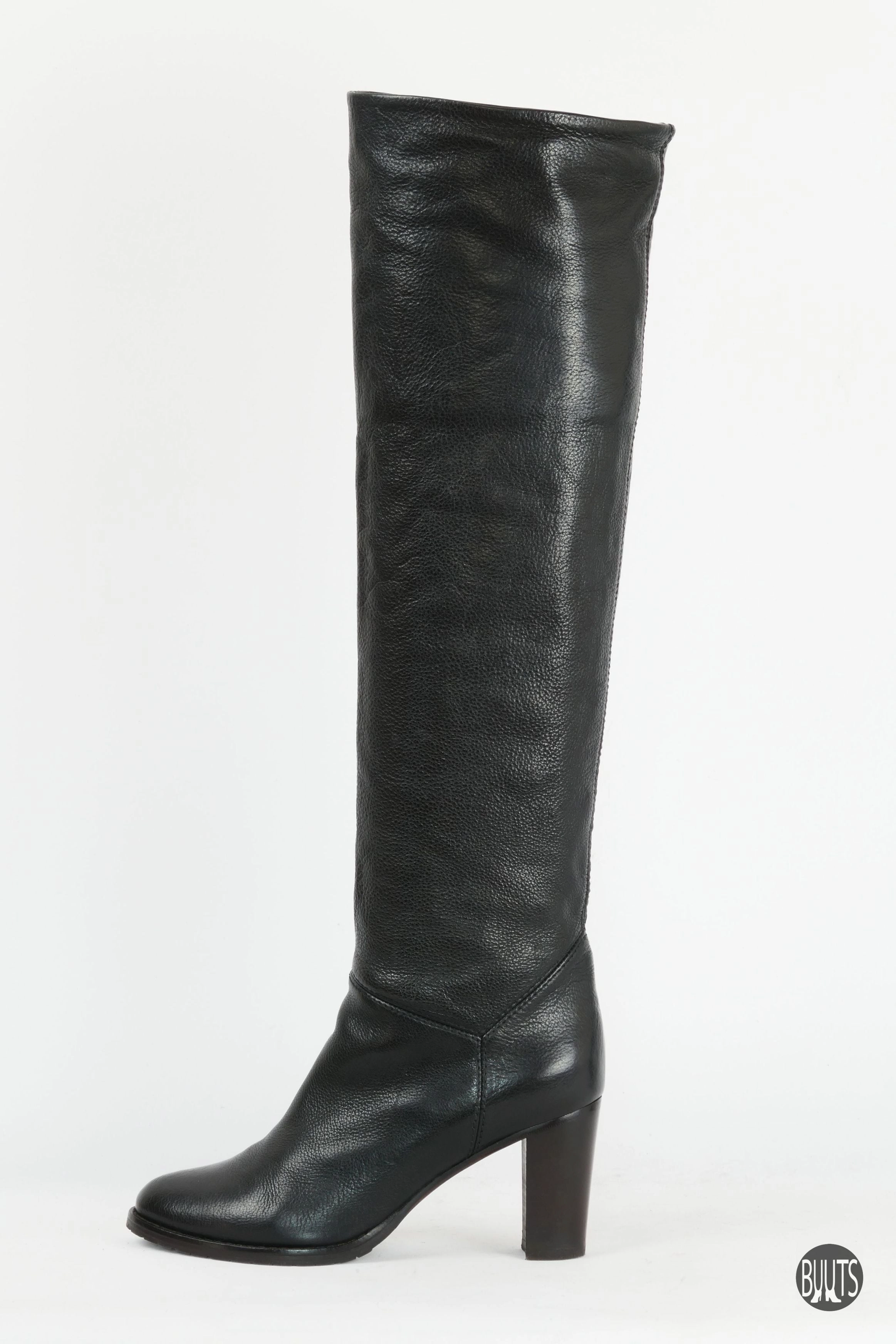 Hohe Stiefel Leder schwarz Biker Stiefel Shop