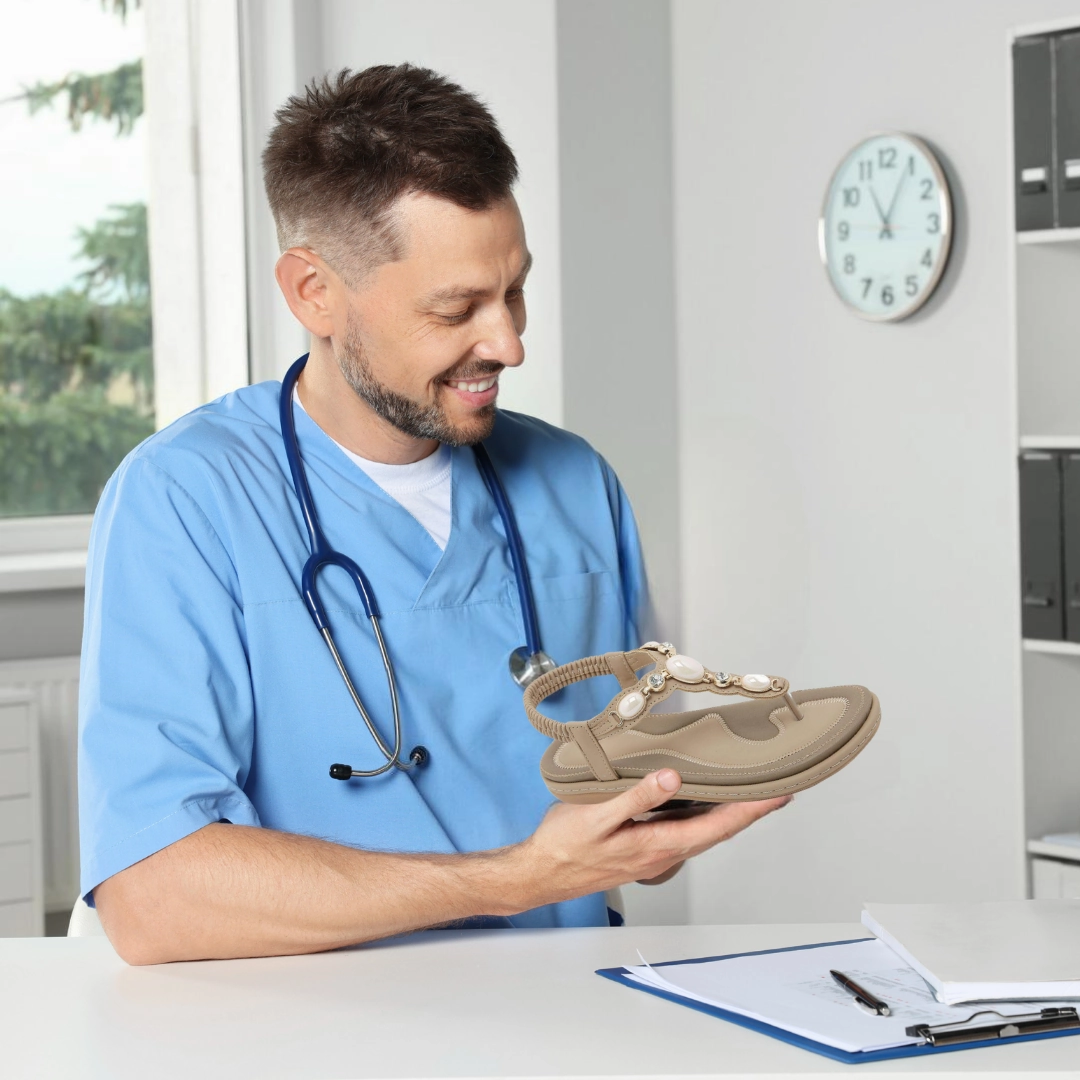 OrthoPearl - ergonomische, rutschfeste & schmerzlindernde Sandalen Sandalen Mit Blockabsatz Und Schnürung