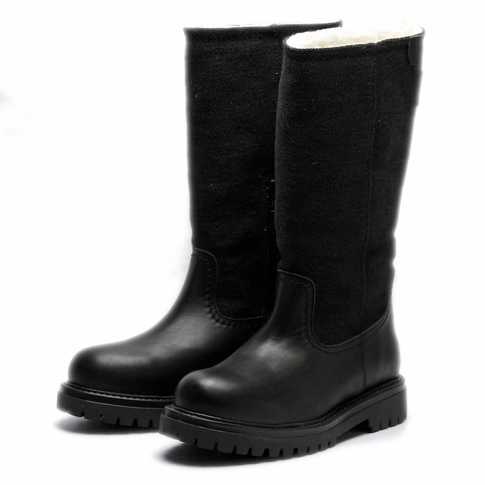 Winterstiefel Wasserdicht Gefüttert Lammfell MIA Boots aus Leder, Baumwolle und Hanf