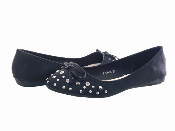 Loafers Albany Damen Slipper Halbschuhe Ballerina Loafer Mokassins Slip On Flats Freizeit Black # 9954