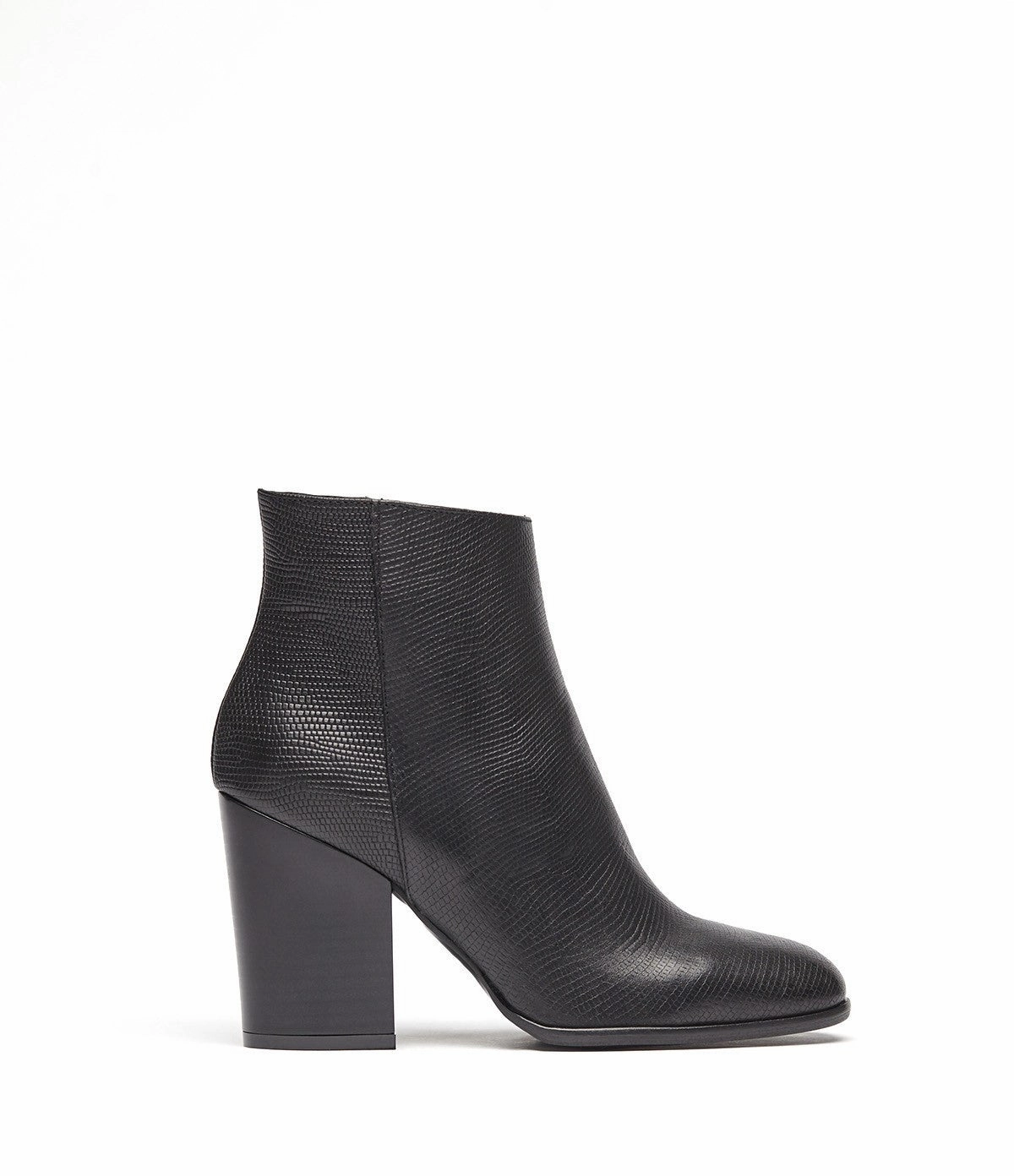 Ankle Boots Double Square Toe Leder Stiefeletten Sole schwarz