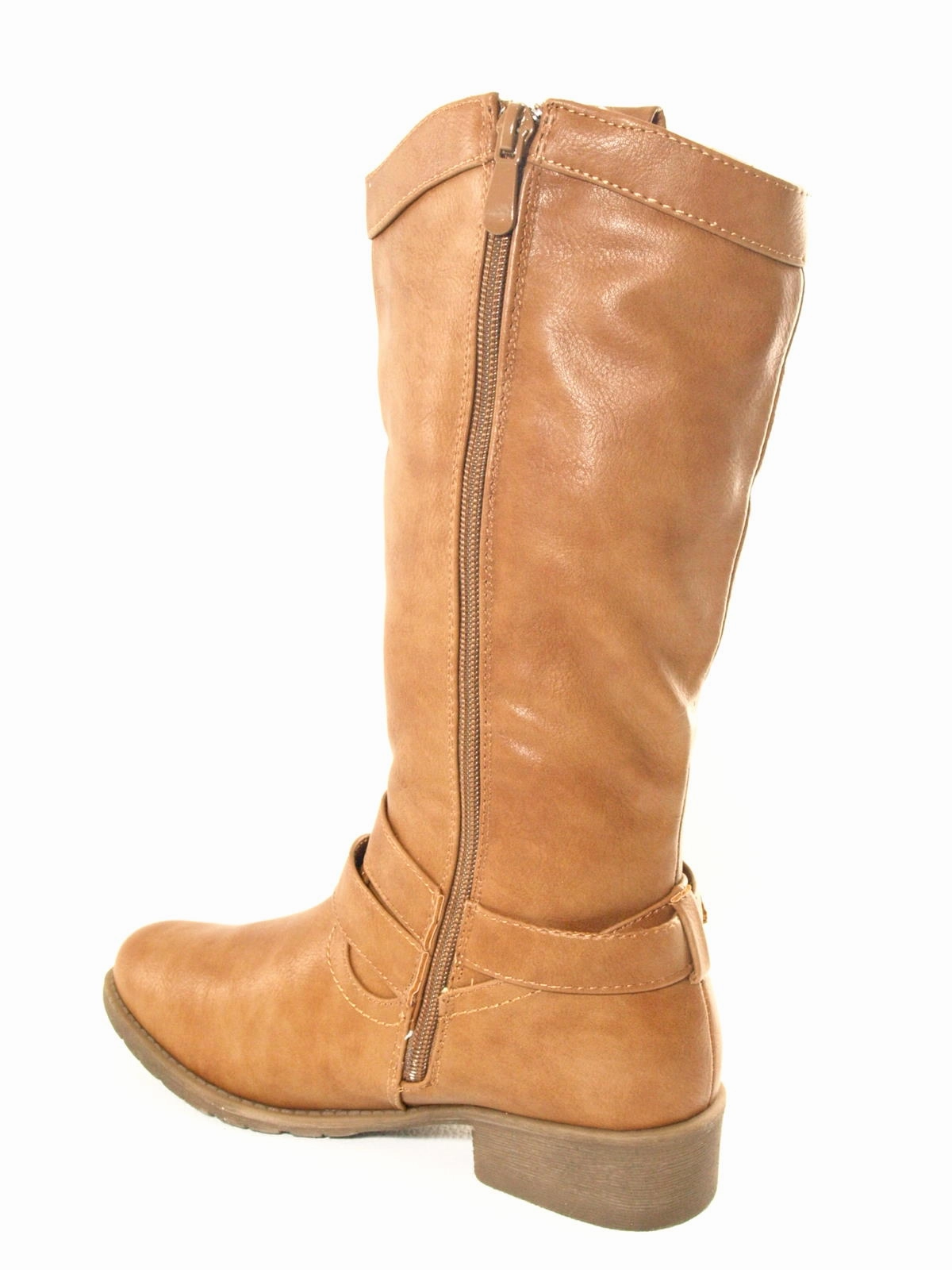 Damen Stiefel Winterstiefel warm gefttert Camel # 038 Runde Stiefel