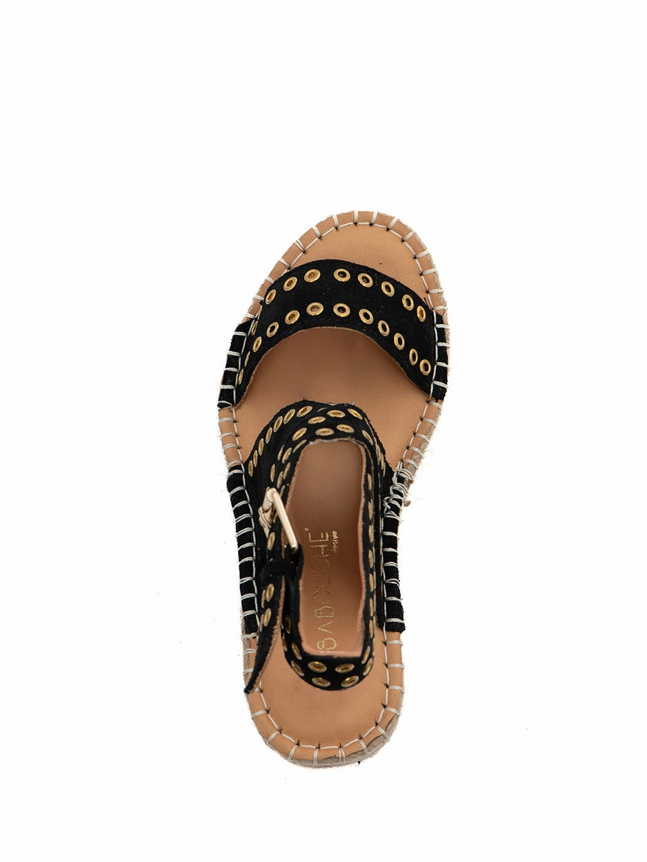 Sandalen Mit Oder Ohne Socken Avi | Espadrilles Sleehak Zwart