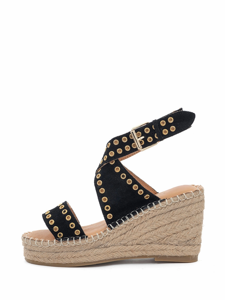 Sun And Shadow Sandalen Avi | Espadrilles Sleehak Zwart