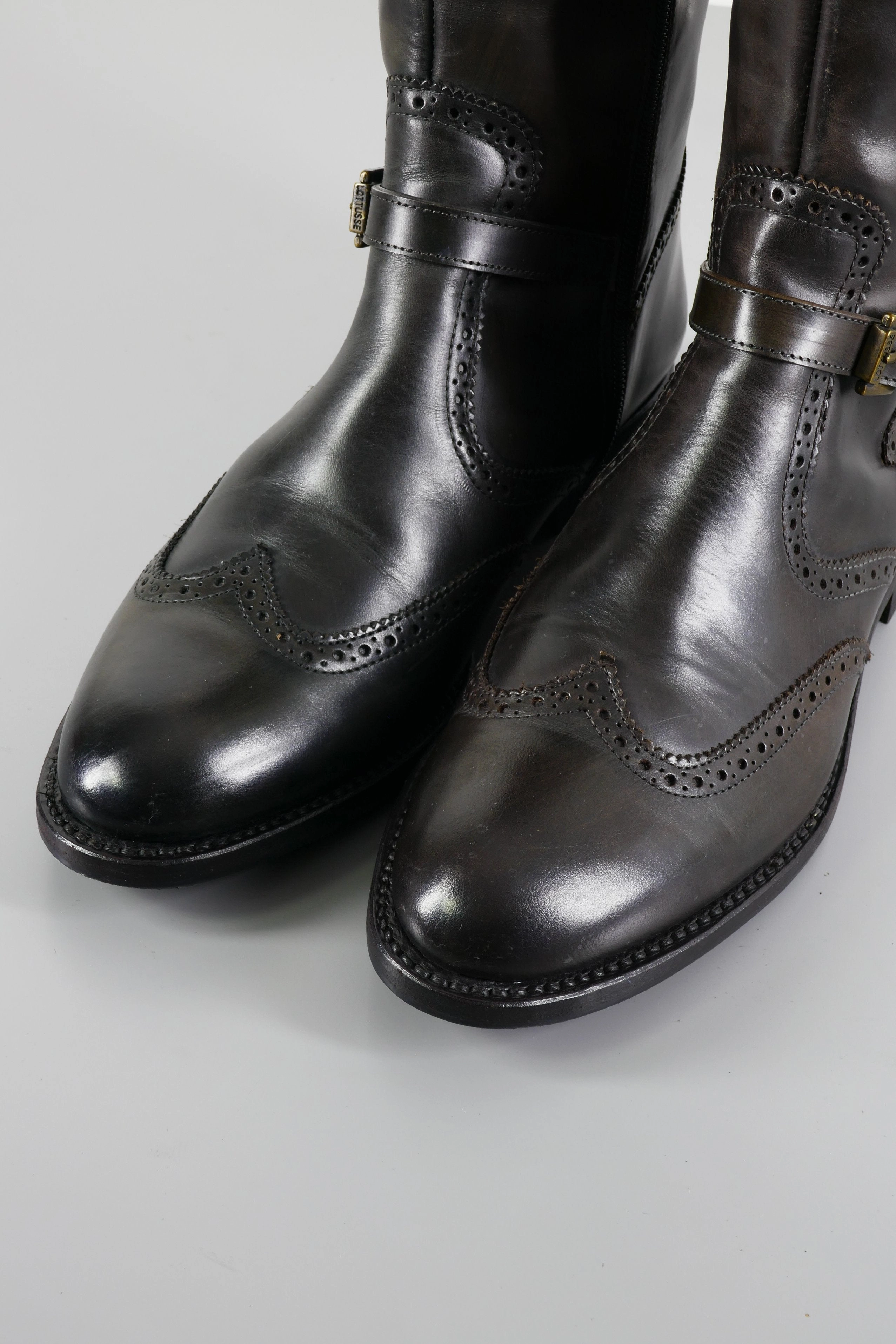 Stiefel Leder dunkelgrn Stiefel Herbst