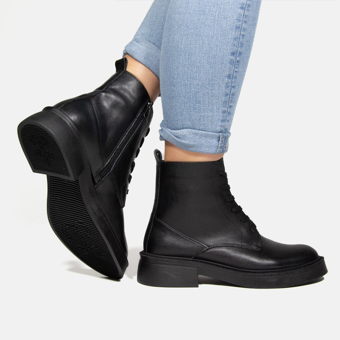 Damen Stiefeletten Looke LOUISE Ankle Boots Leder Nieten