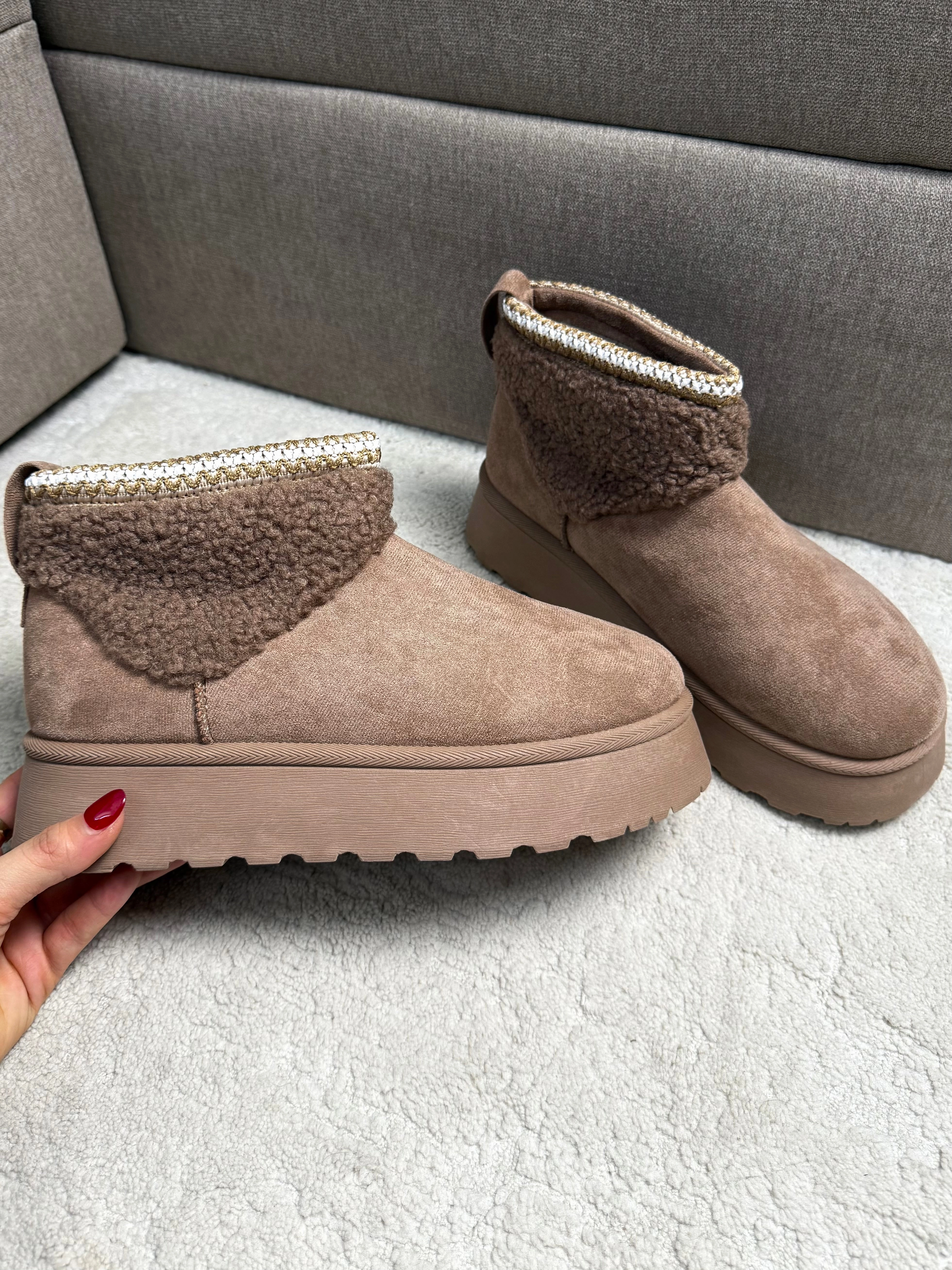 Ankle Boots Flach Lava Plateau Stiefeletten Anouk