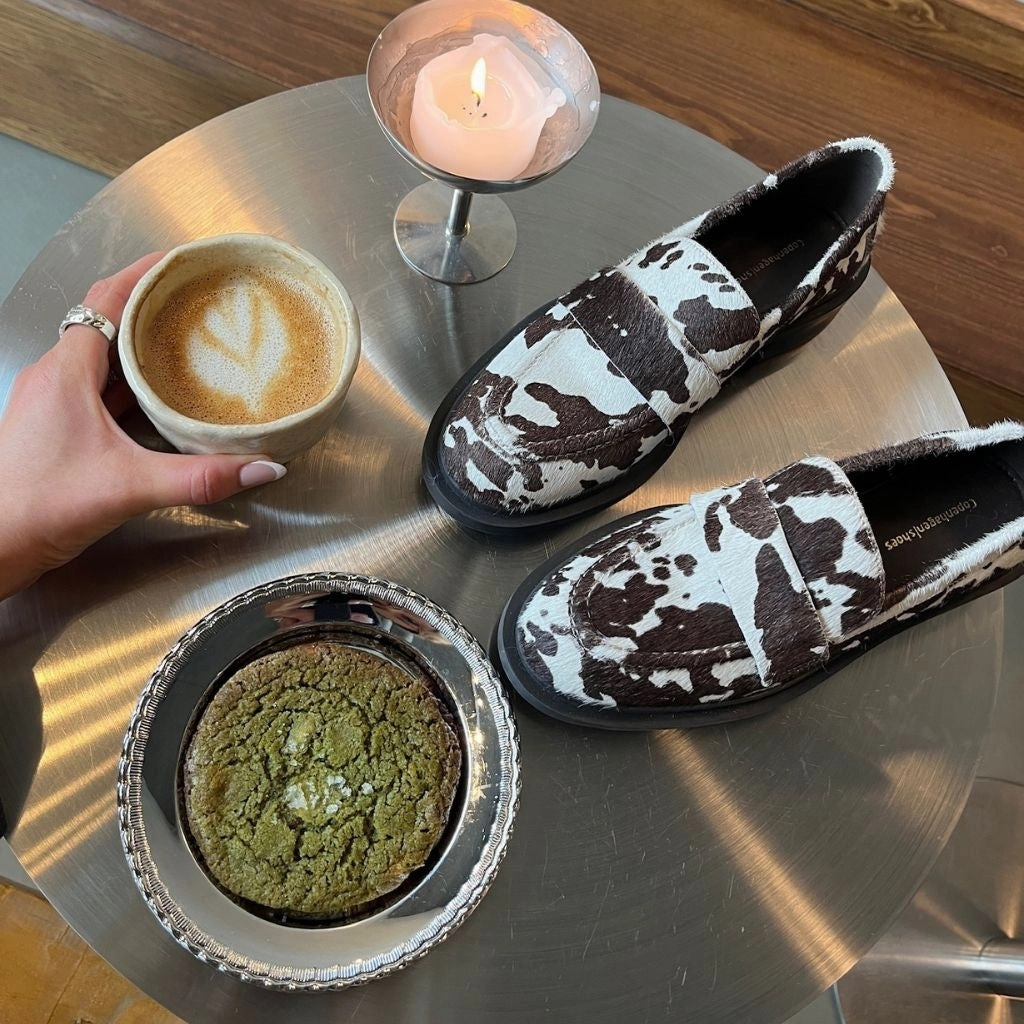 CELINA - WHITE/BROWN Loafers With Grey Suit