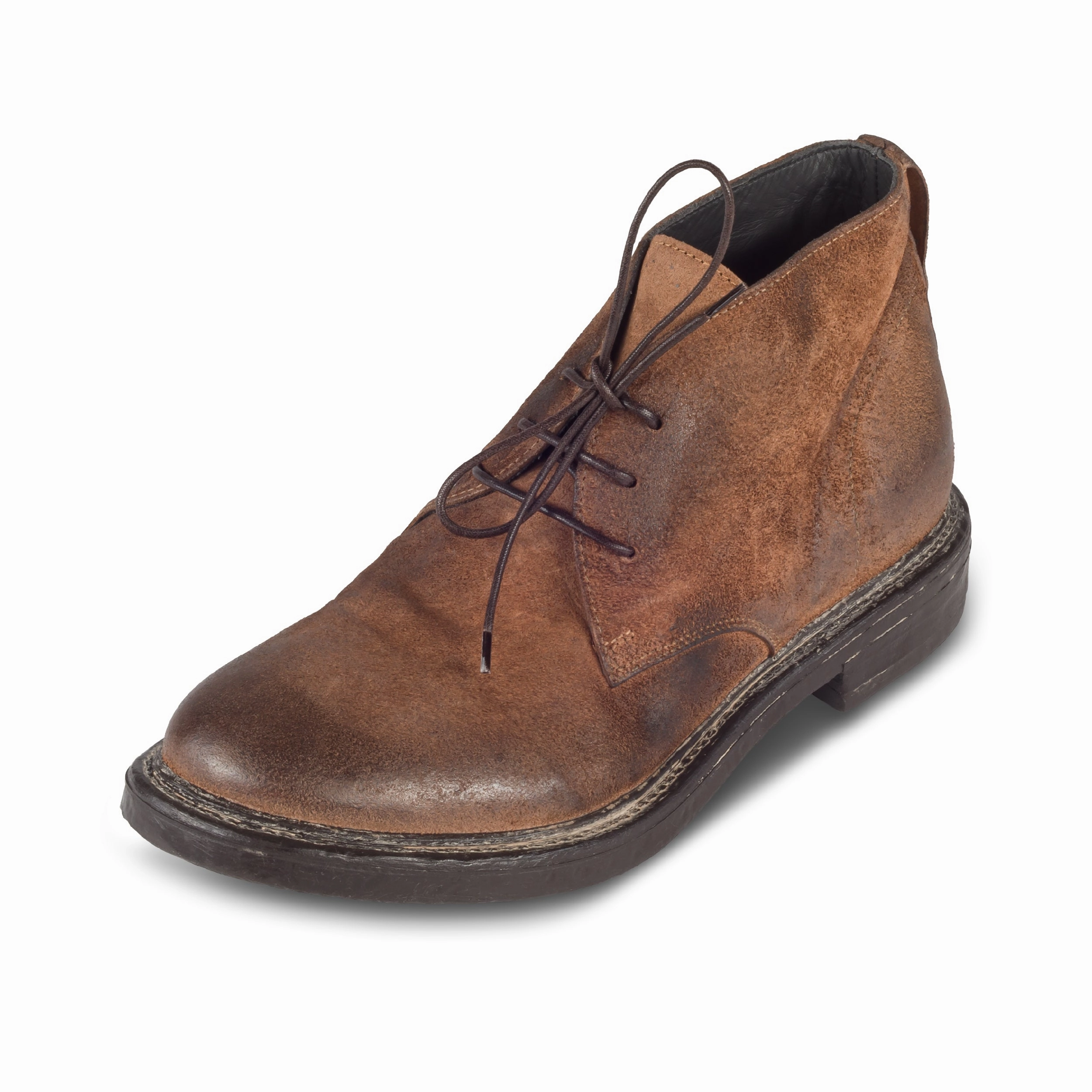 MOMA Schnrstiefelette Herren / Chukka Boots braun - Rauleder gefettet, handgefertigt Ankle Boots And Booties
