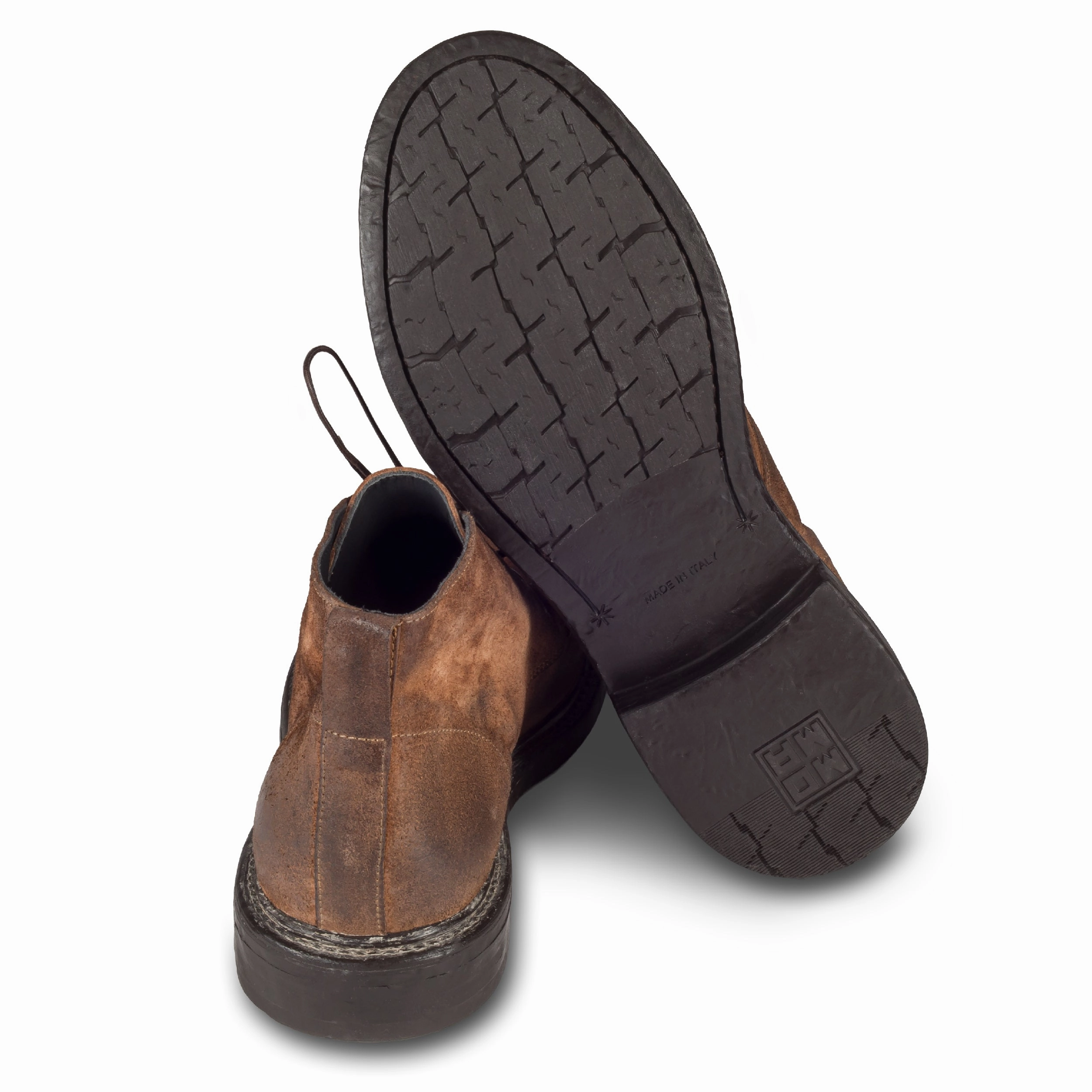 MOMA Schnrstiefelette Herren / Chukka Boots braun - Rauleder gefettet, handgefertigt Sky Leather Ankle Boots