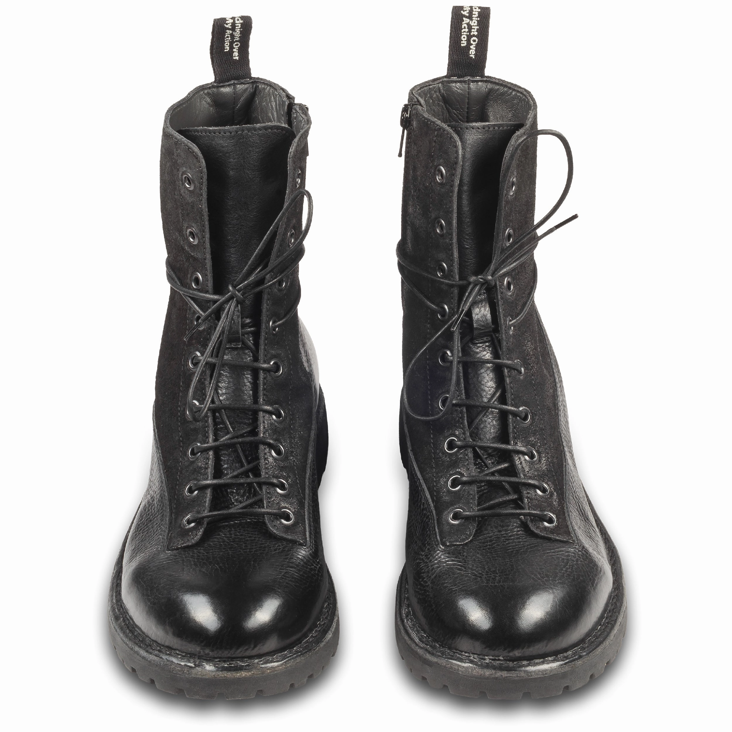 Burberry London Ankle Boots MOMA Schnrstiefelette Herren mit Reiverschlu, schwarz - Glattleder & Wildleder, handgefertigt