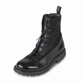 Dr Martens Spence Heeled Ankle Boots MOMA Schnrstiefelette Herren mit Reiverschlu, schwarz - Glattleder & Wildleder, handgefertigt
