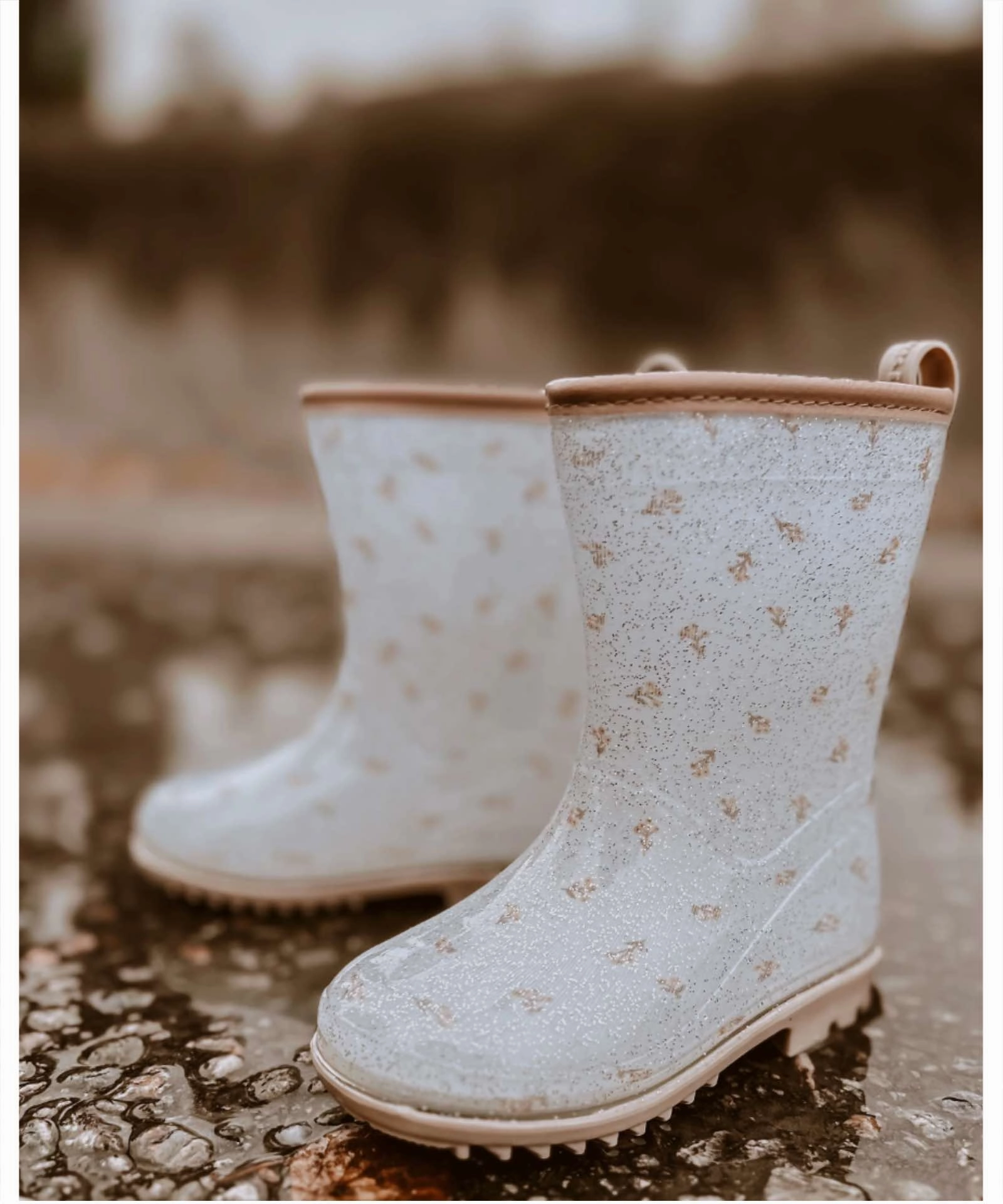 Mrs. Ertha  Regenstiefel / Gummistiefel flower buds glitter Wildleder Stiefel Kaufen