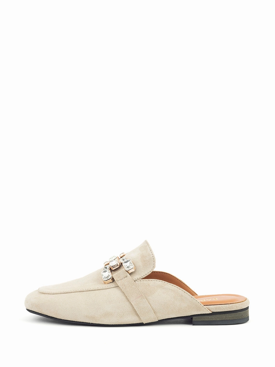 Sterre | Muiltje Beige Loafers With Strap