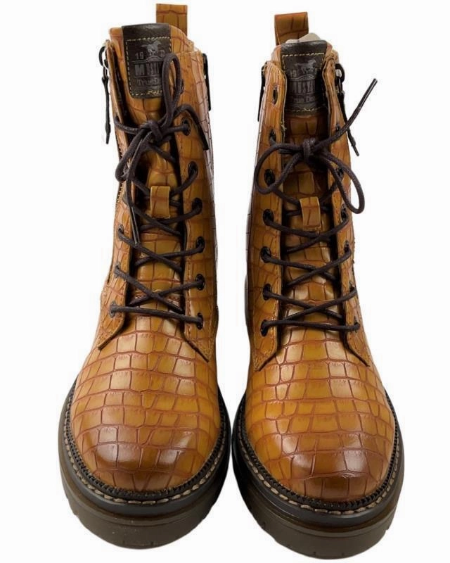 Leather Ankle Boots Mid Mustang Damen Stiefeletten 1398-503-660 Ockergelb