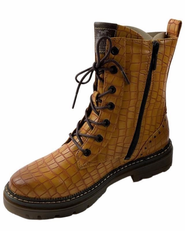 Elegant Studded Leather Ankle Boots Mustang Damen Stiefeletten 1398-503-660 Ockergelb