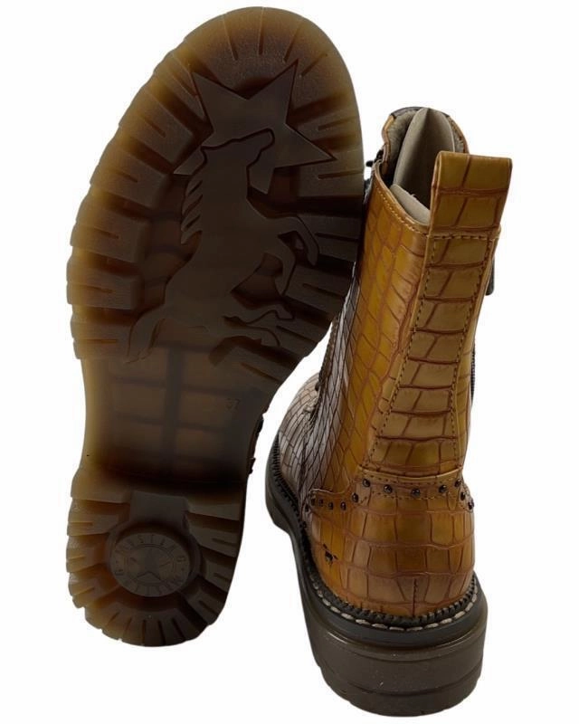 Mustang Damen Stiefeletten 1398-503-660 Ockergelb Studded Chelsea Ankle Boots