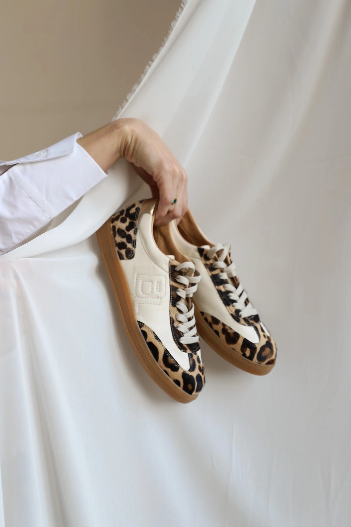 Weiße Sneaker Mädchen Nara | Sneaker Camel Leopard/Off White/Gold
