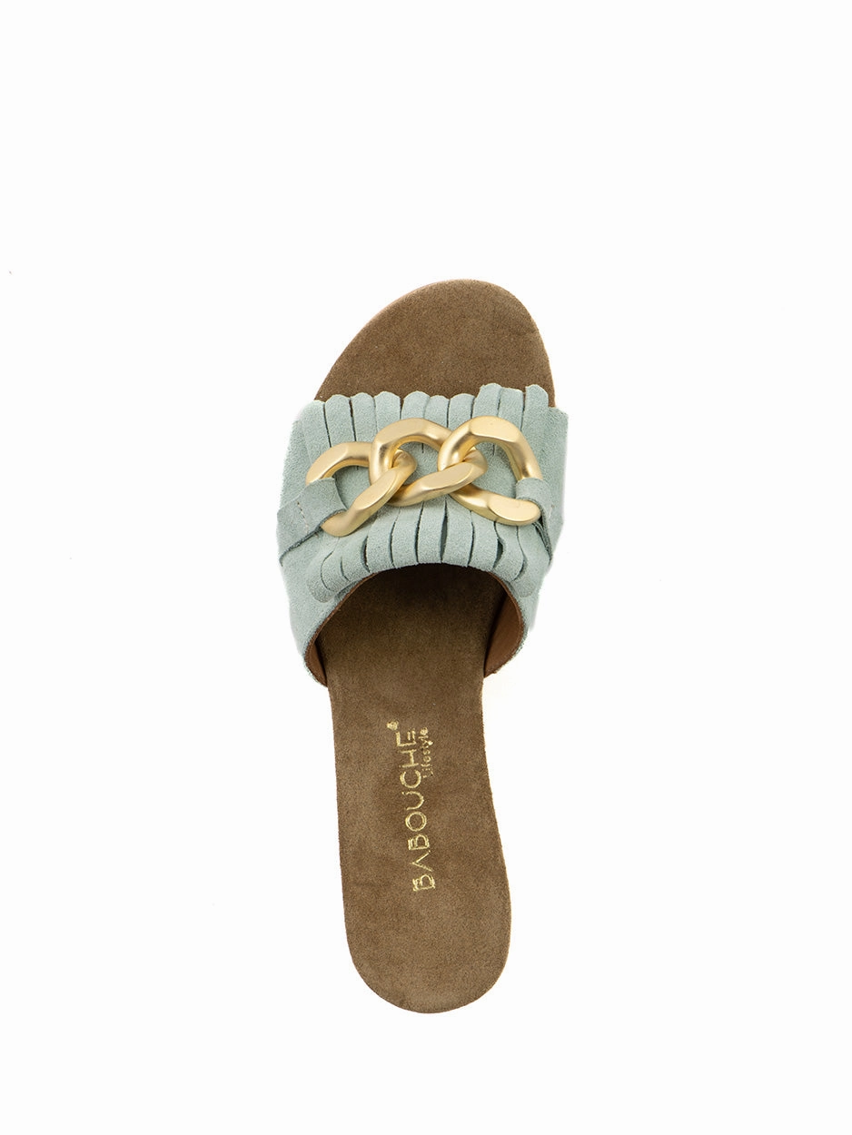 Nela | Slipper Mint Angler Sandalen