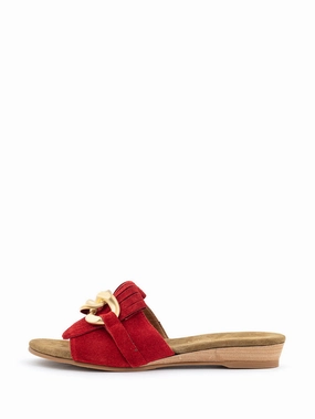 Nela | Slipper Rood Sandalen Flach Boho