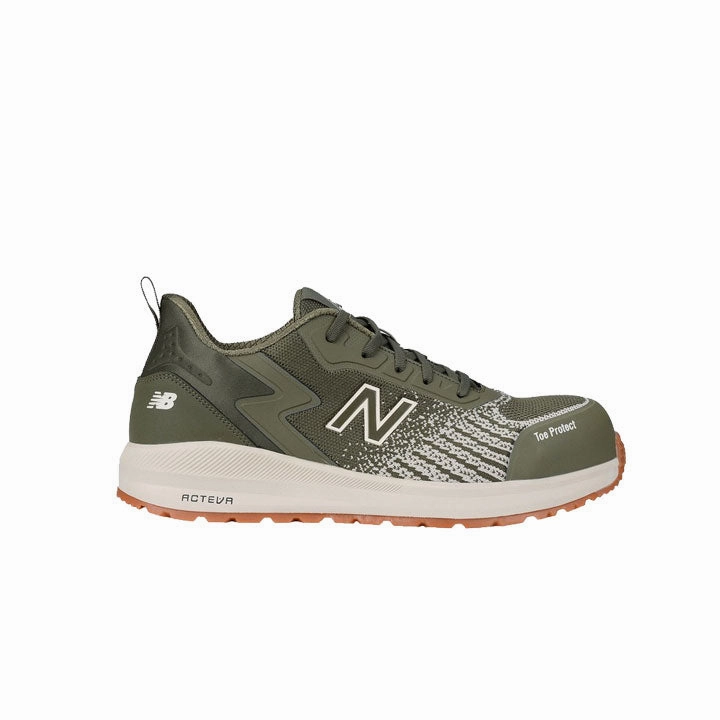 New Balance Sicherheitsschuhe Speedware MENS S1P, Olive/Wei Sicherheitsschuhe Esd Halbschuhe S1 Office 9541 Stahlkappe