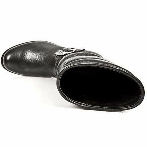 New Rock Boots Bikerstiefel Damen-Stiefel Schwarz Echtleder Stiefel Modern 2024