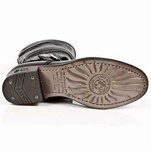 Route 66 Stiefel New Rock Boots Bikerstiefel Damen-Stiefel Schwarz Echtleder