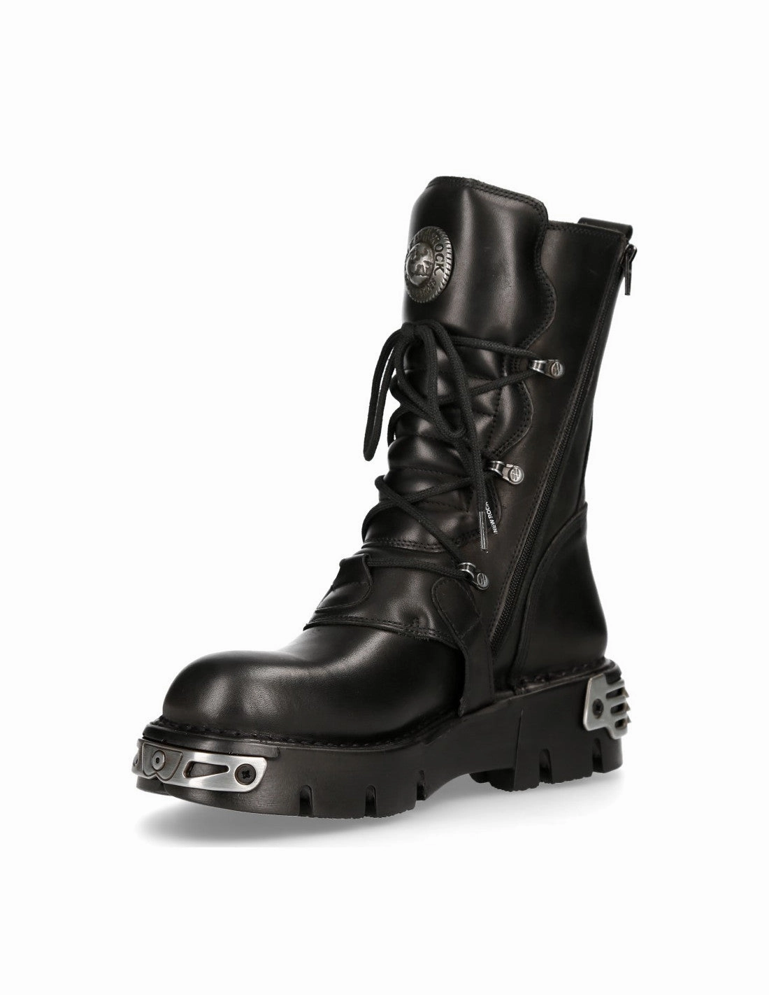 New Rock Schuhe Boots M.373 Klassiker Stiefel Bikerstiefel Gothic Unisex Schwarz Echtleder Alpin Stiefel