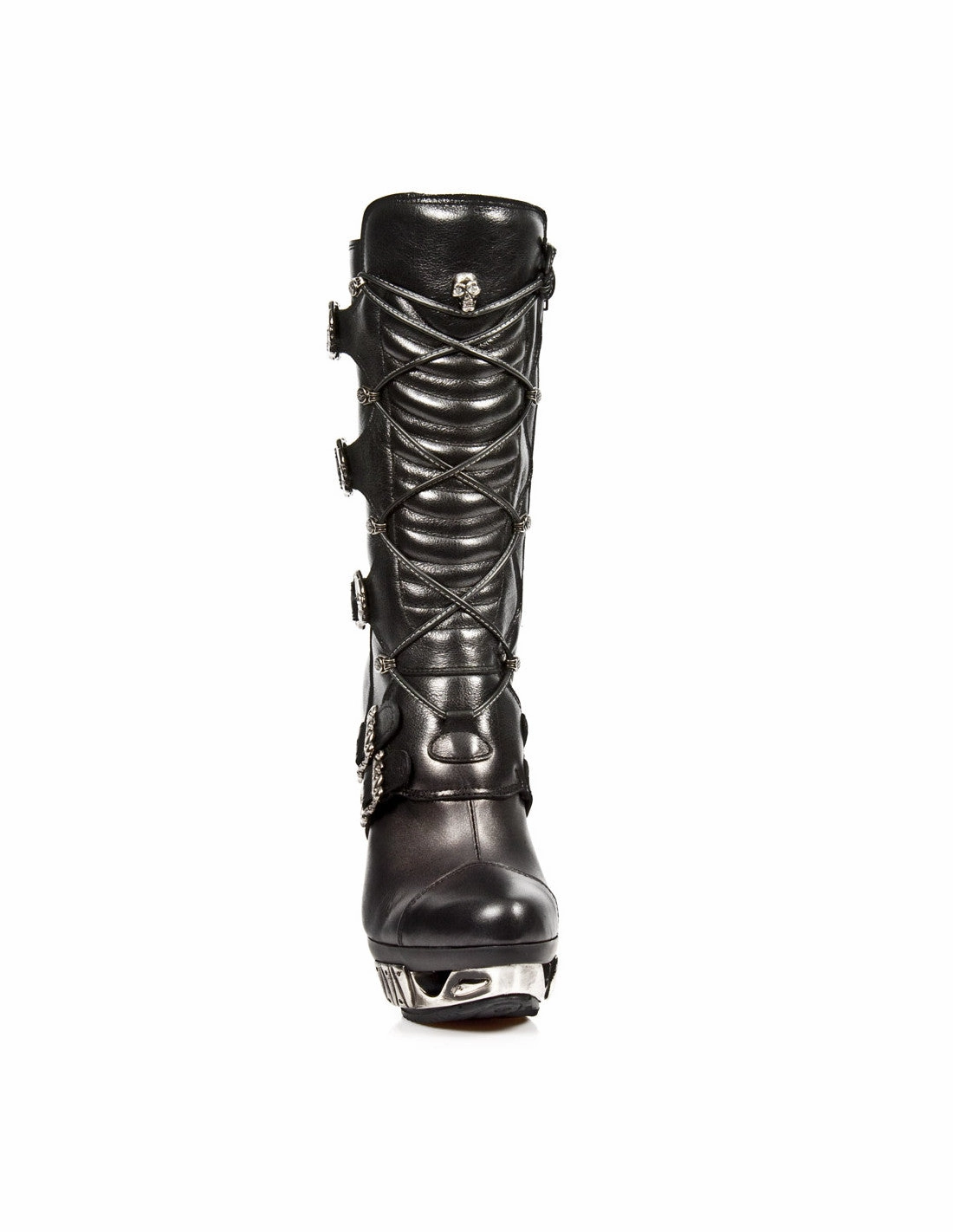 New Rock Schuhe Damen- Stiefel Boots Schuhe Gothic M-MAG006-S1 Schnallen Punk Skull Otto Buffalo Stiefel