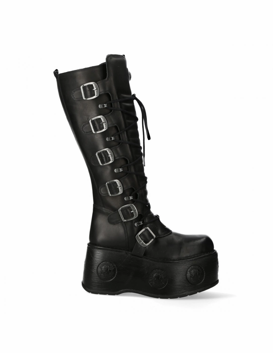 Rutschige Stiefel New Rock Schuhe High Boots M-272-C55 Stiefel Gothic Echtleder mit Plattform